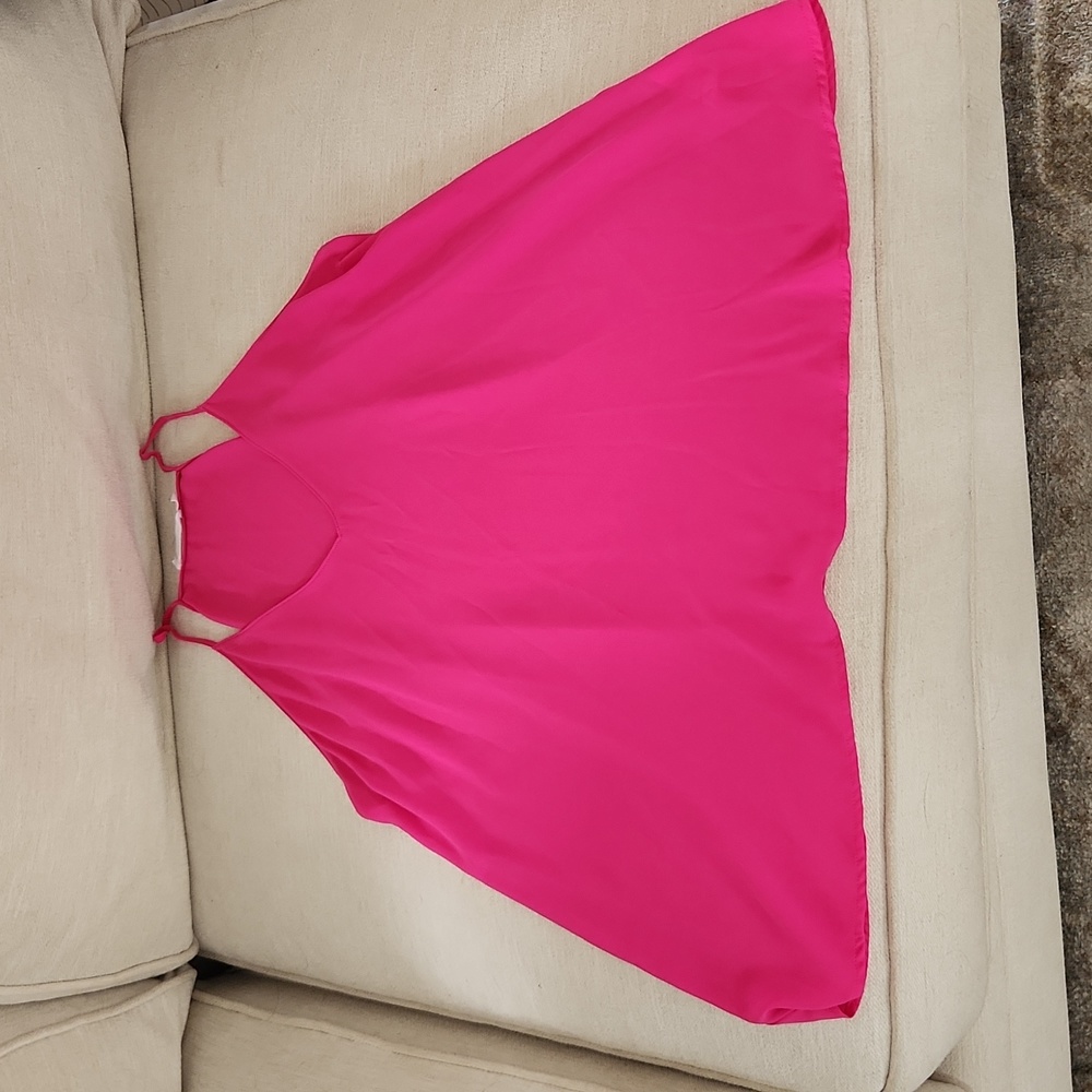 Bright pink tank top